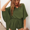 Small Green Cascading Sleeve Romper