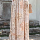  Smocked Waist Buttoned Bohemian Floral Maxi Skirt