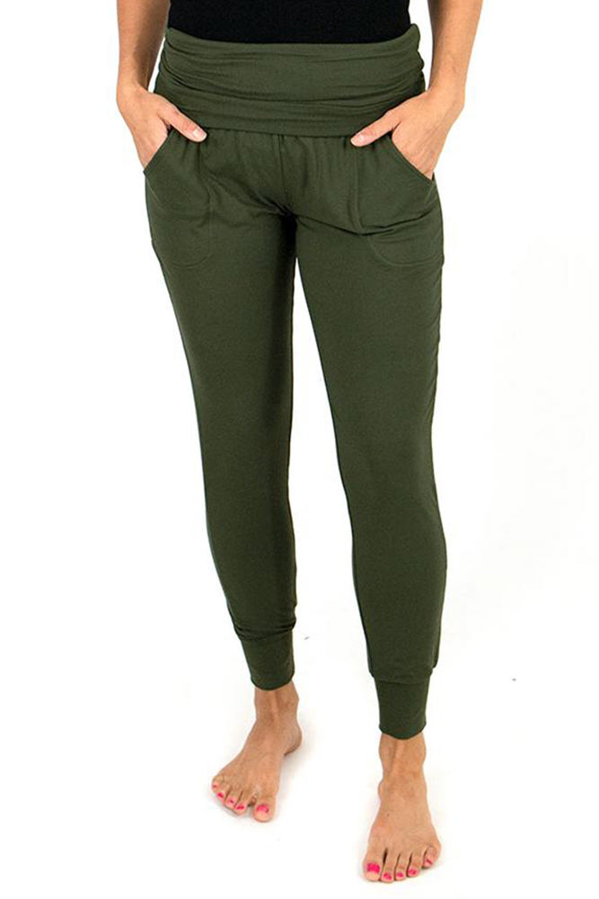 Pleated High Waist Pocket Leggings Pants