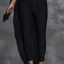 Large Black Pleated High Waist Pocket Leggings Pants