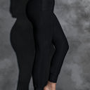 Large Black Pleated High Waist Pocket Leggings Pants