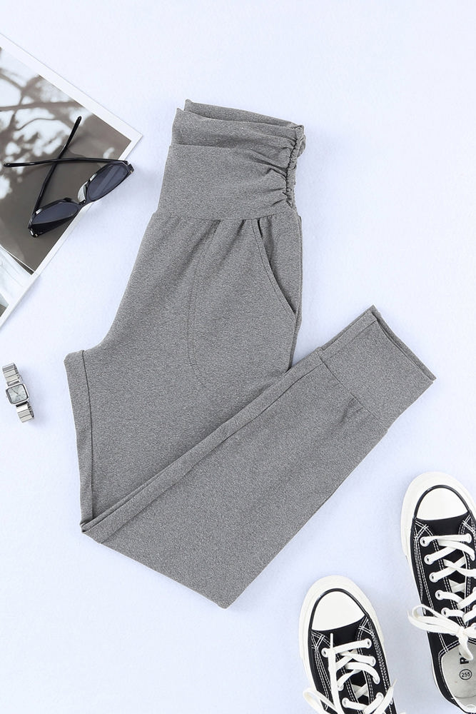 Pleated High Waist Pocket Leggings Pants