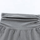 Large Gray Pleated High Waist Pocket Leggings Pants