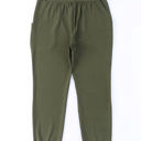 Large Green Pleated High Waist Pocket Leggings Pants