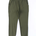 Large Green Pleated High Waist Pocket Leggings Pants