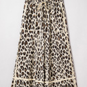  Khaki Leopard Wide Leg Cropped Pocket Pants