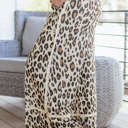  Khaki Leopard Wide Leg Cropped Pocket Pants