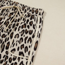  Khaki Leopard Wide Leg Cropped Pocket Pants