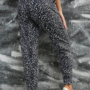 Large Black White Comfy Leopard Joggers