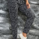 Large Black White Comfy Leopard Joggers