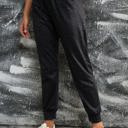 Large Darker Black Comfy Leopard Joggers