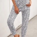 Large White Comfy Leopard Joggers