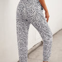 Large White Comfy Leopard Joggers