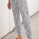 Large White Comfy Leopard Joggers