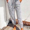 Large White Comfy Leopard Joggers