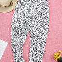 Large White Comfy Leopard Joggers