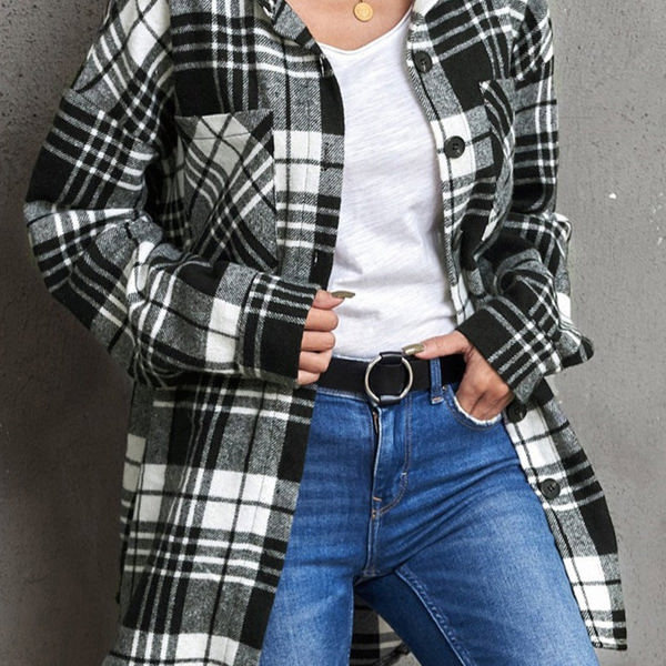 Boyfriend Plaid Shacket Coat