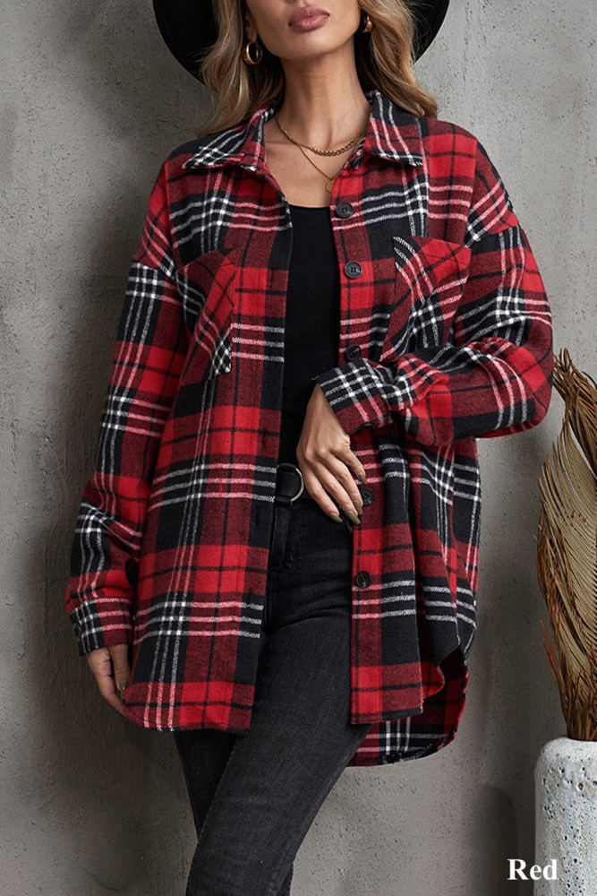 Boyfriend Plaid Shacket Coat