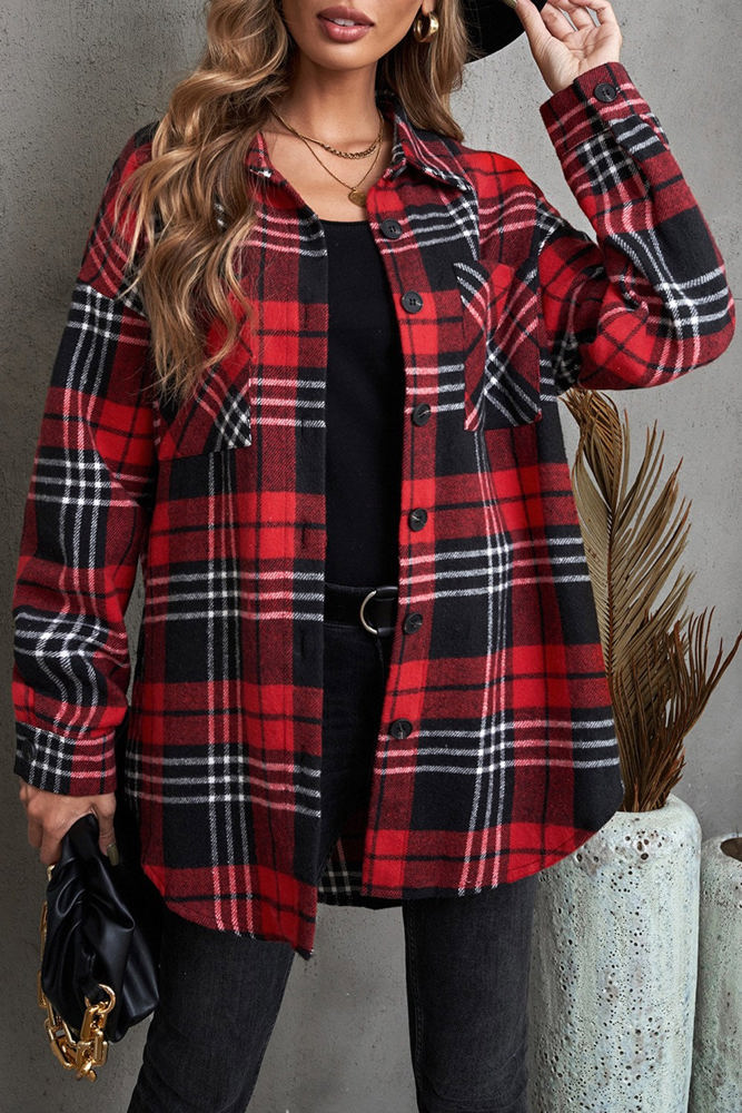 Boyfriend Plaid Shacket Coat