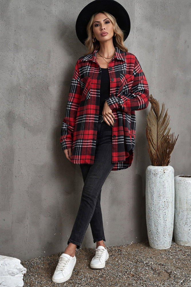 Boyfriend Plaid Shacket Coat