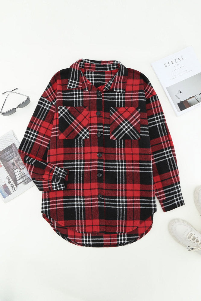 Boyfriend Plaid Shacket Coat