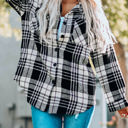 Medium Black Boyfriend Plaid Shacket Coat