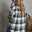 Small Black Boyfriend Plaid Shacket Coat