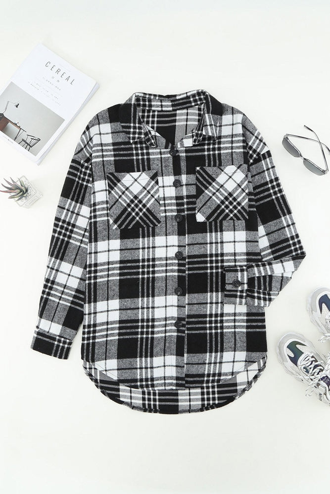 Boyfriend Plaid Shacket Coat