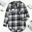 Small Black Boyfriend Plaid Shacket Coat