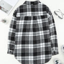 Small Black Boyfriend Plaid Shacket Coat