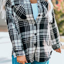 Small Black Boyfriend Plaid Shacket Coat