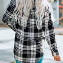 Small Black Boyfriend Plaid Shacket Coat