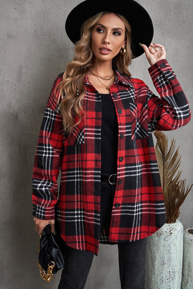 Boyfriend Plaid Shacket Coat