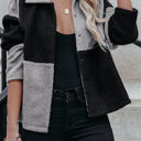 Medium Gray Checkered Sherpa Jacket