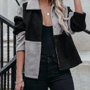 Small Gray Checkered Sherpa Jacket