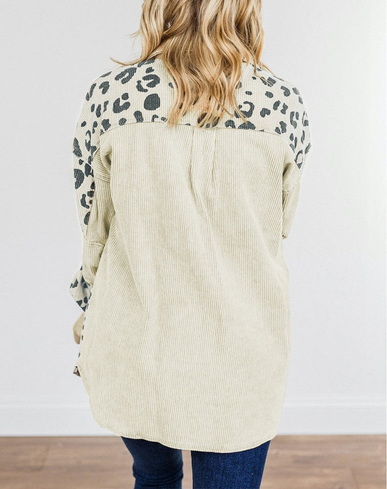 Neutral Leopard Corduroy Jacket