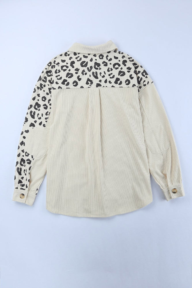 Neutral Leopard Corduroy Jacket