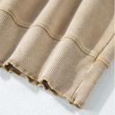  Solid Waffle Knit Patchwork Raglan Sleeve Sweatshirt