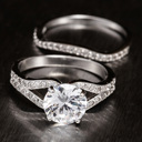  Stirling Silver 925 Engagement Wedding Ring Rings Bridal Set Simulated Diamonds