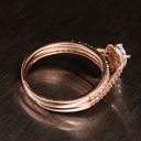  Pear Shape Rose Gold Plated Stirling Silver 925 Engagement Wedding Ring Rings Bridal Set Simulated Diamonds