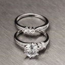  Asymmetrical Twist Bridal Rings Set Stirling Silver 925 Engagement Wedding Ring Simulated Diamonds