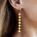  Baby Pleats Long Strand Gold Earrings