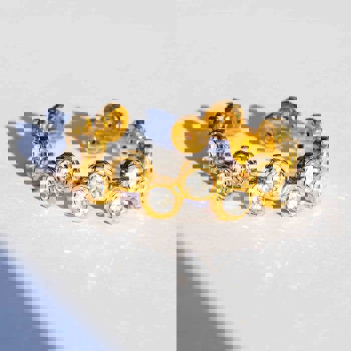 Stones of Constellation Open Gold Ring