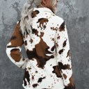  Cow Print Fleece Zip Top