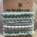 Mint and Cream Set  Boho Hair Tie Bracelets