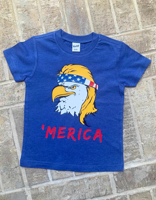 Merica Eagle Mullet 4th of July Shirt Toddler Boy Fourth of July Outfit, Baby Boy Memorial Day Bodysuit/Tee