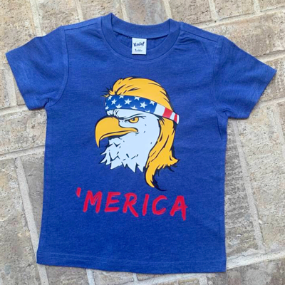 Merica Eagle Mullet 4th of July Shirt Toddler Boy Fourth of July Outfit, Baby Boy Memorial Day Bodysuit/Tee