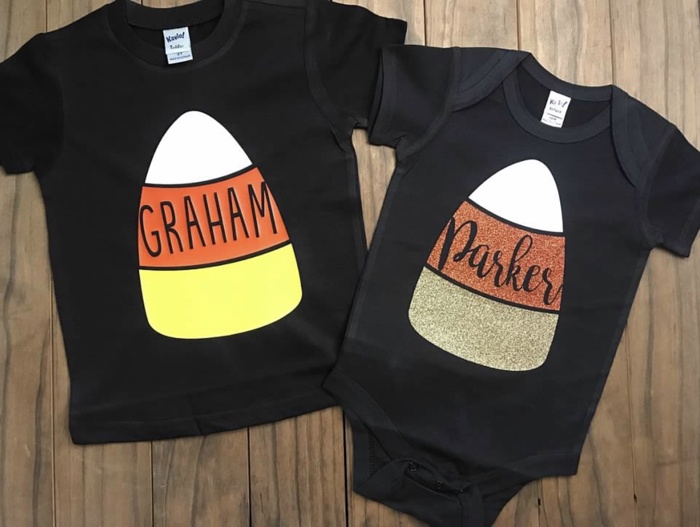 Personalized Candy Corn Toddler Tees