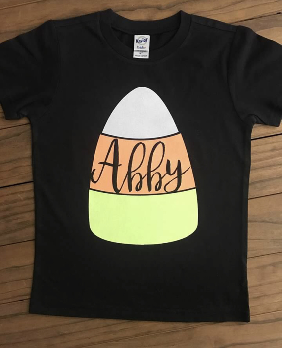 Personalized Candy Corn Toddler Tees