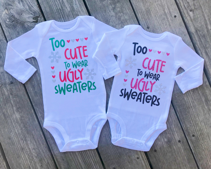 Too Cute To Wear Ugly Sweaters Bodysuit